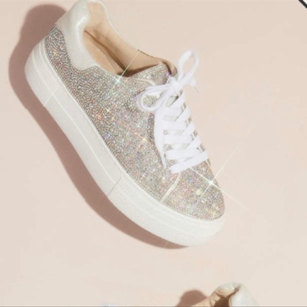 NWOT Betsey Johnson for David's Bridal Sidny Rhinestone Jeweled Sneakers